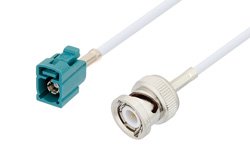 PE3C3492 - Water Blue FAKRA Jack to BNC Male Cable Using RG188 Coax