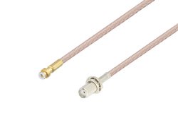 PE3C4017 - Snap-On MMBX Plug to SMA Female Bulkhead Cable Using RG316 Coax