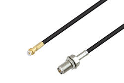 PE3C4038 - Snap-On MMBX Plug to Reverse Polarity SMA Female Bulkhead Cable Using RG174 Coax