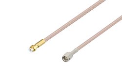 PE3C4054 - Snap-On MMBX Plug to Reverse Polarity SMA Female Bulkhead Cable Using RG316-DS Coax