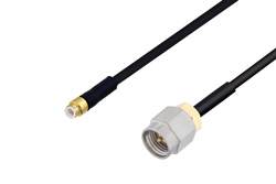 PE3C4068 - Snap-On MMBX Plug to SMA Male Cable Using PE-SR405FLJ Coax