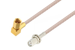 PE3C4412 - SMA Female Bulkhead to SSMC Plug Right Angle Cable Using RG316 Coax