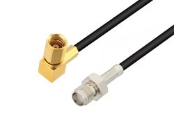 PE3C4427 - SMA Female to SSMC Plug Right Angle Low Loss Cable Using LMR-100 Coax