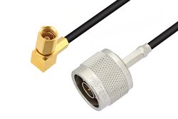 PE3C4433 - N Male to SSMC Plug Right Angle Low Loss Cable Using LMR-100 Coax