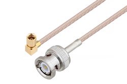 PE3C4476LF - BNC Male to SSMC Plug Right Angle Cable Using RG316-DS Coax , LF Solder