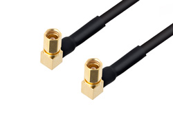 PE3C4482 - SSMC Plug Right Angle to SSMC Plug Right Angle Cable Using PE-SR405FLJ Coax