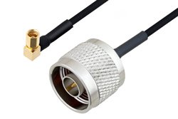 PE3C4489 - N Male to SSMC Plug Right Angle Cable Using PE-SR405FLJ Coax