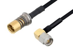 PE3C4859 - Snap-On BMA Jack to SMA Male Right Angle Cable Using PE-SR405FLJ Coax