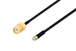 PE3C5568/HS - SMA Female to Snap-On MMBX Plug Cable Using PE-SR405FLJ Coax