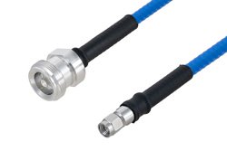 PE3C5845 - Plenum 4.1/9.5 Mini DIN Female to SMA Male Low PIM Cable Using SPP-250-LLPL Coax , LF Solder