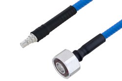 PE3C5860 - Plenum 4.1/9.5 Mini DIN Male to QMA Female Low PIM Cable Using SPP-250-LLPL Coax , LF Solder