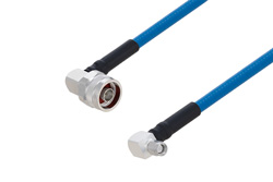 PE3C6211 - Plenum N Male Right Angle to SMA Male Right Angle Low PIM Cable Using SPP-250-LLPL Coax Using Times Microwave Parts