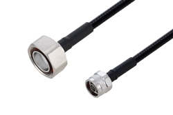 PE3C6357 - Fire Rated 7/16 DIN Male to N Male Low PIM Cable Using SPF-250 Coax Using Times Microwave Parts
