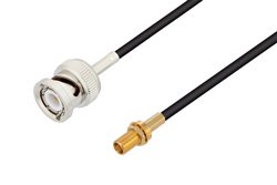 PE3C6788 - BNC Male to MCX Jack Bulkhead Low Loss Cable Using LMR-100 Coax