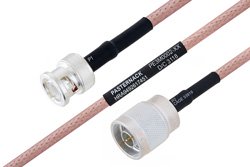 PE3M0002 - MIL-DTL-17 BNC Male to N Male Cable Using M17/60-RG142 Coax