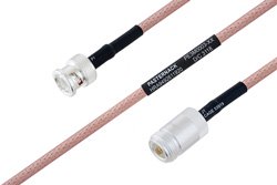 PE3M0003 - MIL-DTL-17 BNC Male to N Female Cable Using M17/60-RG142 Coax