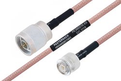 PE3M0016 - MIL-DTL-17 N Male to TNC Male Cable Using M17/60-RG142 Coax