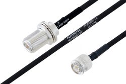 PE3M0050 - MIL-DTL-17 N Female Bulkhead to TNC Male Cable Using M17/84-RG223 Coax