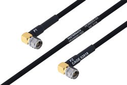 PE3M0053 - MIL-DTL-17 SMA Male Right Angle to SMA Male Right Angle Cable Using M17/84-RG223 Coax