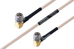 PE3M0093 - MIL-DTL-17 SMA Male Right Angle to SMA Male Right Angle Cable Using M17/113-RG316 Coax
