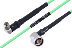 PE3M0203 - Temperature Conditioned SMA Male Right Angle to N Male Right Angle Low Loss Cable Using PE-P160LL Coax