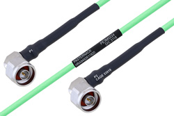 PE3M0224 - Temperature Conditioned N Male Right Angle to N Male Right Angle Low Loss Cable Using PE-P160LL Coax