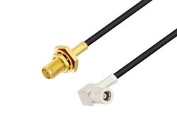 PE3W00135 - SMA Female Bulkhead to SMB Plug Right Angle Cable Using PE-C100-LSZH Coax