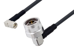 PE3W00852 - SMA Male Right Angle to N Male Right Angle Cable Using LMR-195 Coax