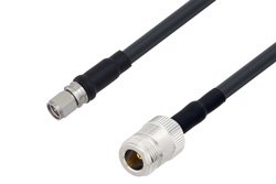 PE3W02398/HS - SMA Male to N Female Cable Using LMR-240-UF Coax with HeatShrink