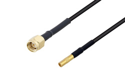 PE3W04043/HS - SMA Male to MMCX Jack Cable Using LMR-100 Coax with HeatShrink