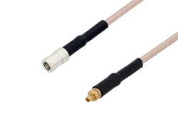 PE3W04944/HS - SMB Plug to MMCX Plug Cable Using RG316-DS Coax with HeatShrink