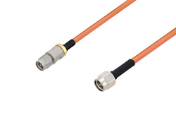 PE3W05034LF/HS - 3.5mm Male to SMA Male Cable Using RG402 Coax with HeatShrink, LF Solder