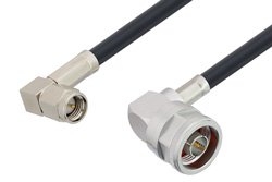 PE3W05298 - SMA Male Right Angle to N Male Right Angle Cable Using LMR-195-FR Coax