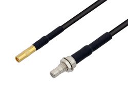 PE3W05336/HS - MMCX Jack to SMB Jack Bulkhead Cable Using LMR-100 Coax with HeatShrink
