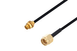 PE3W05498 - Limited Detent SMP Male Bulkhead to SMA Male Cable Using PE-SR405FLJ Coax