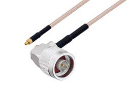 MMCX Plug to N Male Right Angle Cable Using RG316 Coax with HeatShrink