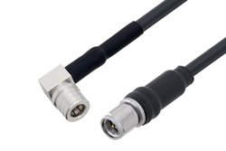 PE3W06662 - QMA Male Right Angle to SMA Male Cable Using LMR-195 Coax