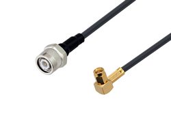 PE3W07265 - TNC Male to SMA Male Right Angle Cable Using LMR-200 Coax