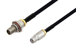 PE3W13944-24 - 3.5mm Female Bulkhead to 3.5mm Female Cable Using PE-SR402FLJ Coax in 24 Inch