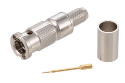 PE40004 - 12G SDI 75 Ohm HD-BNC Male Connector Crimp/Solder Attachment for Belden 4855R, Belden 1855A