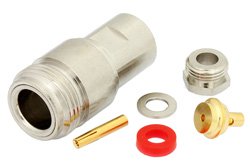 PE4130 - N Female Connector Clamp/Solder Attachment For PE-SR405AL, PE-SR405FL, RG405