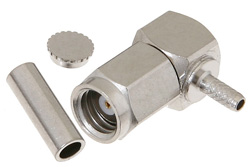 PE4160 - SMC Plug Right Angle Connector Crimp/Solder Attachment for RG178, RG196