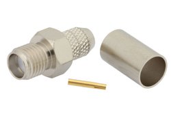 PE4326 - SMA Female Connector Crimp/Solder Attachment for RG59B/U, RG62