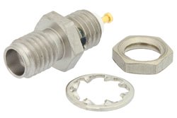 PE44392 - SSMA Female Bulkhead Mount Connector Solder Attachment Turret Terminal, .177 inch D Hole