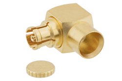 Mini SMP Female Right Angle Connector Solder Attachment For PE-SR405AL, PE-SR405FL, RG405