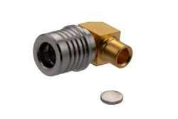 PE44498 - QMA Male Right Angle Connector Solder Attachment for PE-SR402AL, PE-SR402FL, PE-SR402FLJ, PE-SR402TN, RG402