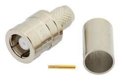 PE4472 - 75 Ohm SMB Plug Connector Crimp/Solder Attachment for RG59B/U, RG62, RG71