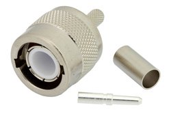 PE4517 - C Male Connector Crimp/Solder Attachment for RG58, RG303, RG141, PE-C195, PE-P195, LMR-195, 0.195 inch