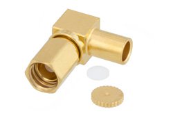 PE45384 - SSMC Plug Right Angle Connector Solder Attachment for PE-SR405AL, PE-SR405FL, PE-SR405FLJ, PE-SR405TN, RG405