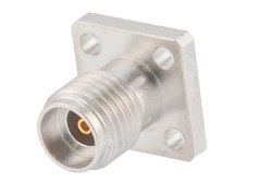 PE45590 - 2.92mm Female Field Replaceable Connector 4 Hole Flange Mount 0.009 inch Pin, .250 inch Hole Spacing with Metal Contact Ring